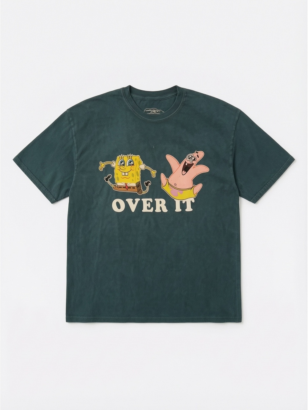 SpongeBob SquarePants Over It Women’s Juniors Crop Top Green Medium S-M NWT